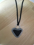 Black Sea Glass Heart Necklace