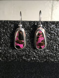 Obsidian and Pink Calcite Earrings