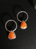 Apple Coral Hoop Earrings