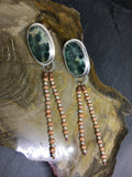 Ocean Jasper and Bead Fringe Earrings