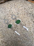 Sea Glass and Freshwater Pearl Earrings