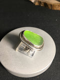 Lime Sea Glass Ring