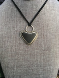 Black Sea Glass Heart Necklace