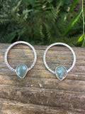 Green Sapphire Hoop Earrings