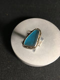 Turquoise Sea Glass and CZ Ring