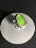 Lime Sea Glass Ring